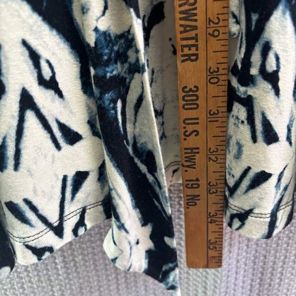 NWT Cynthia Rowley Black/Blue/White Stretchy Wrap Midi Dress Women Small Boho - Picture 8 of 8